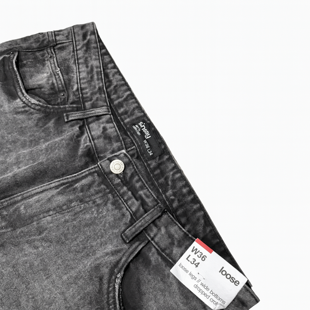 Jeans Sinsay loose black PA0002